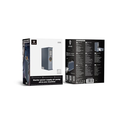 Lenyes LCI205 LED Işıklı Araç Akü Acil Durum Takviye Güç Kaynağı ve Hava Kompresörü 12V 100W 7200mAh