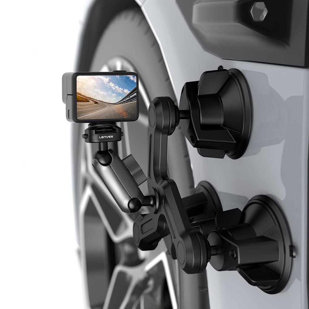 Lenyes LCT101 360° Ayarlanabilir 3 Vantuzlu Aksiyon Kamera Tutucu