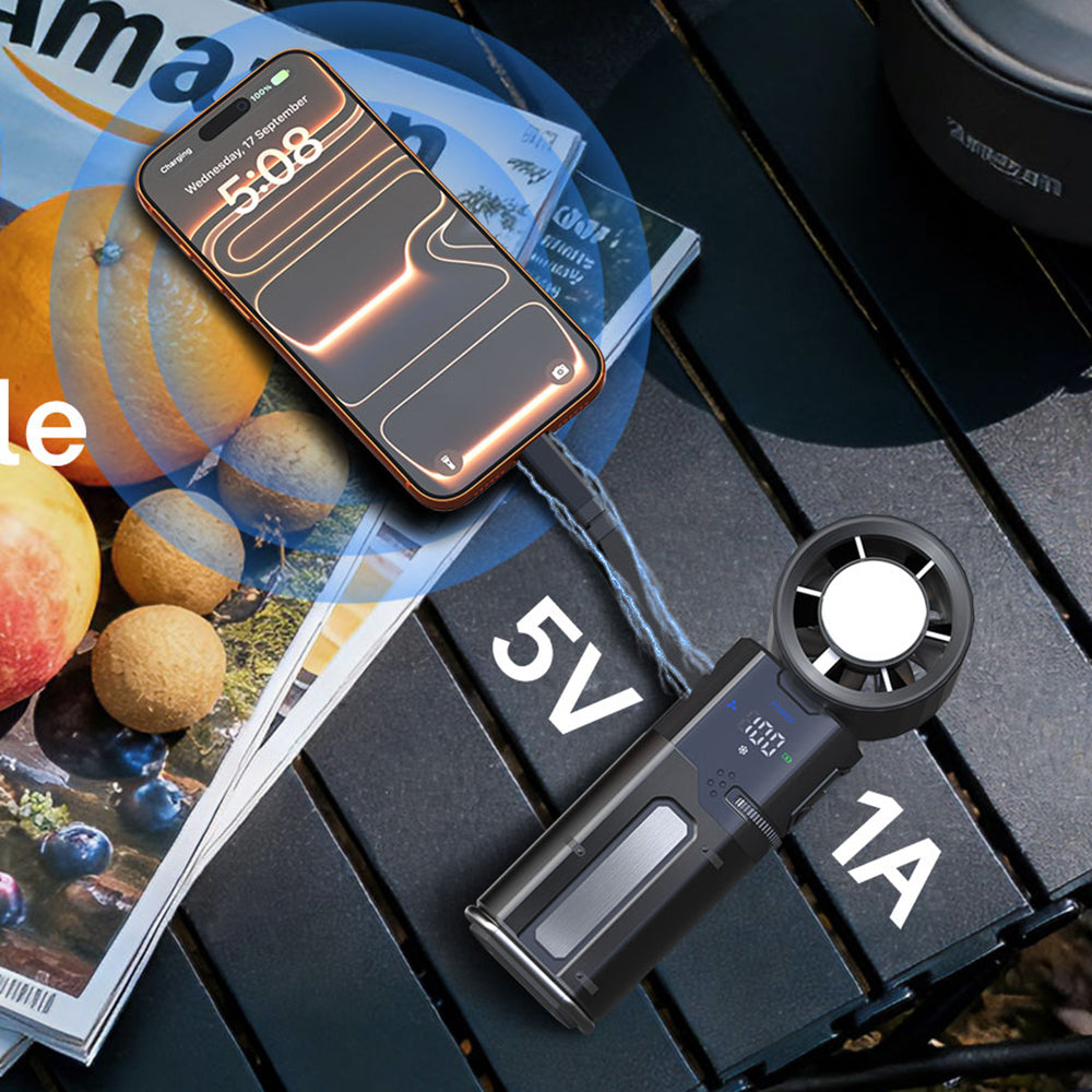 Lenyes LHF14 Dijital LED Göstergeli Buz Kompresli Katlanabilir Portatif Soğutucu El Fanı