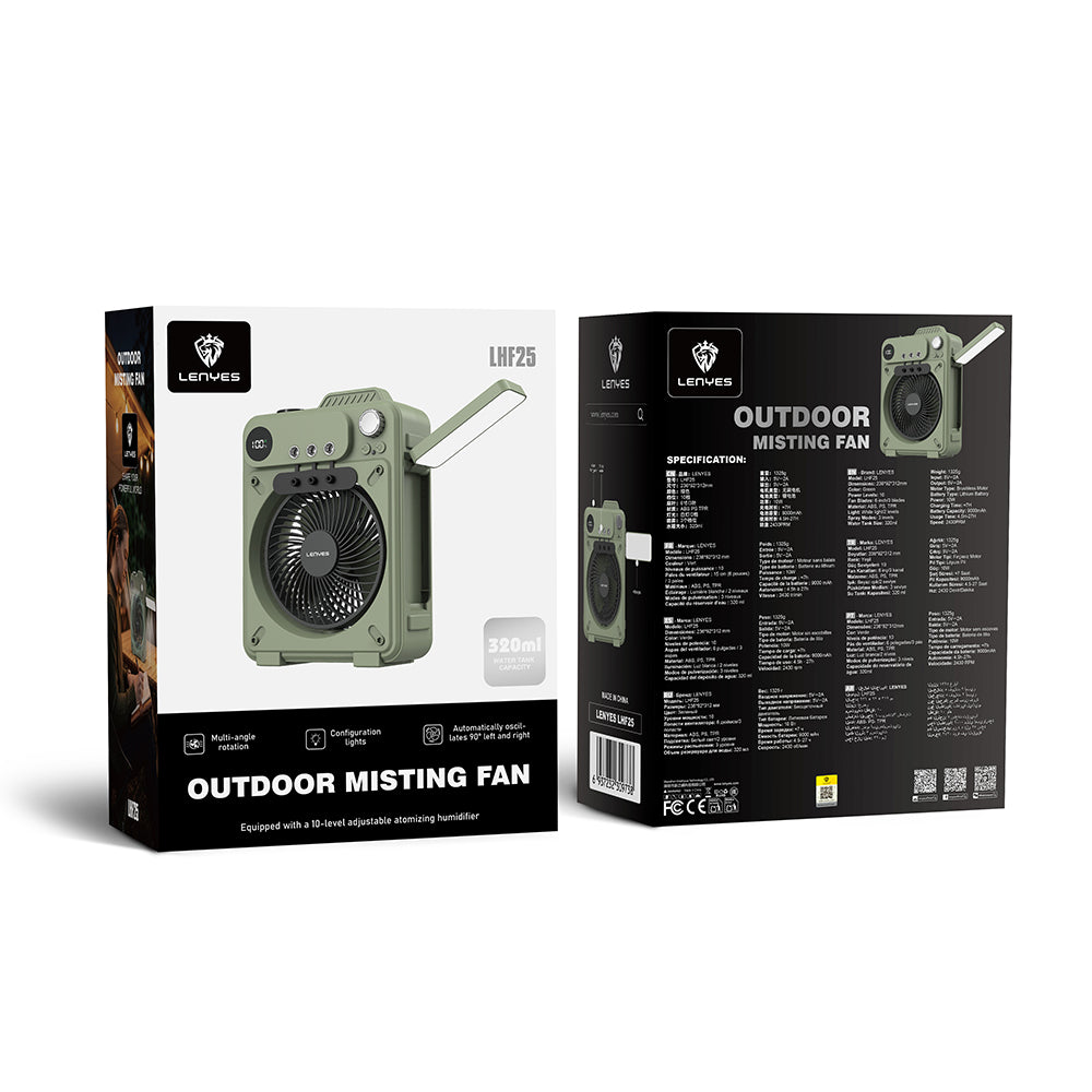 Lenyes LHF25 Dijital Led Göstergeli Su Hazneli Gece Lambalı Outdoor Soğutucu Fan