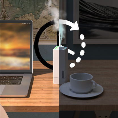 Lenyes LHU02 Küp Tipi RGB Atmosfer Işıklı Nano Sprey Sessiz Hava Nemlendirici