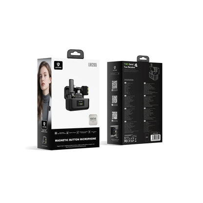 Lenyes LM205 2in1 Type-C Şarj Portlu Yapay Zeka Gürültü Engelleyicili Type-C ve Lightning Bağlantılı Kablosuz Yaka Mikrofonu