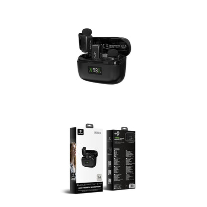 Lenyes LM206 Dijital LED Göstergeli Type-C Portlu Kablosuz Yaka Mikrofonu