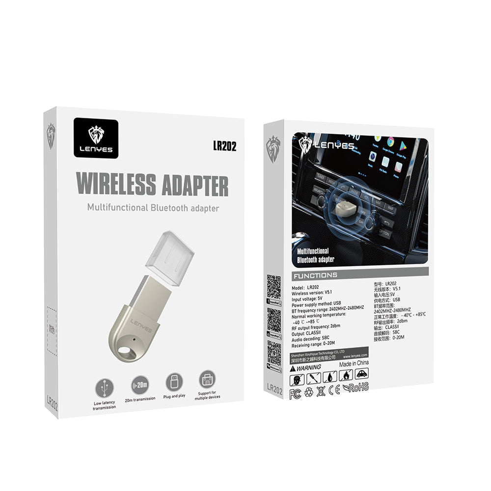 Lenyes LR202 USB Bluetooth 5.1 Wireless Transmitter Adaptör