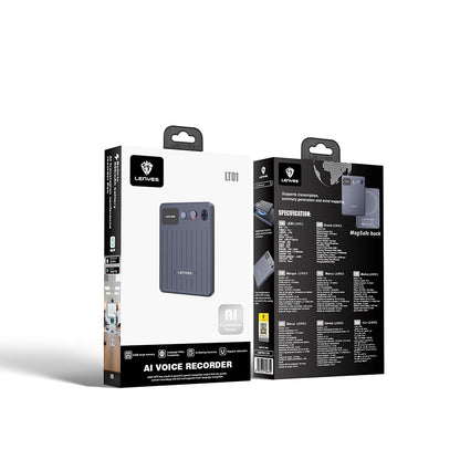 Lenyes LT01 Yapay Zeka Destekli Canlı Çeviri Özellikli Magnetik Ses Kayıt Cihazı