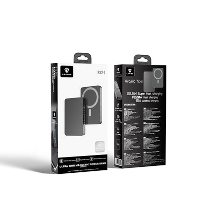 Lenyes P32-1 M-safe Şarj Özellikli Aramid Fiber Powerbank 15W 10000mAh