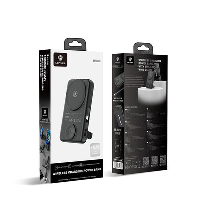 Lenyes PW1003D 22.5W Dijital LED Ekranlı Akıllı Saat Kablosuz Şarj Özellikli Standlı Wireless Powerbank 15W 10000mAh