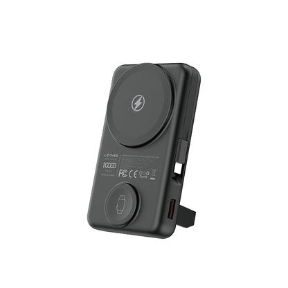 Lenyes PW1003D 22.5W Dijital LED Ekranlı Akıllı Saat Kablosuz Şarj Özellikli Standlı Wireless Powerbank 15W 10000mAh