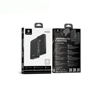 Lenyes PW1008D PD 20W LED Ekranlı Yapay Zeka Destekli Ultra İnce Wireless Powerbank 15W 10.000mAh
