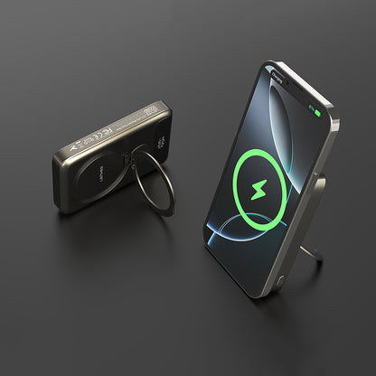 Lenyes PW1012D PD 20W Dijital LED Göstergeli 360 Derece Dönebilen Standlı Kablosuz Şarj Özellikli Wireless Powerbank 15W 10000mAh