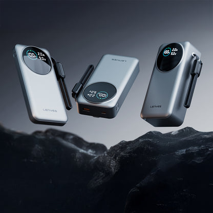 Lenyes PX1004D Dijital LED Ekranlı Lightning Kablolu Powerbank 22.5W 10.000mAh