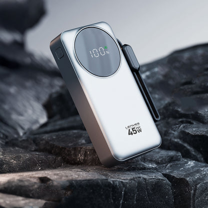 Lenyes PX279D Dijital LED Ekranlı Type-C ve Lightning Kablolu Powerbank 45W 20.000mAh