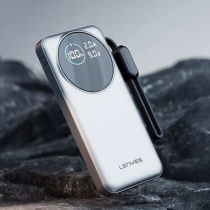 Lenyes PX3004D Dijital LED Ekranlı Lightning Kablolu Powerbank 22.5W 30.000mAh