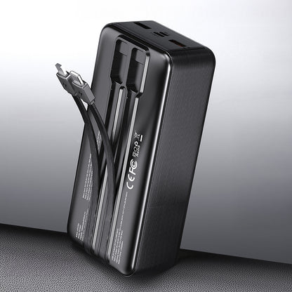 Lenyes PX380D Dijital LED Ekranlı Type-C ve Lightning Kablolu Powerbank 22.5W 30.000mAh
