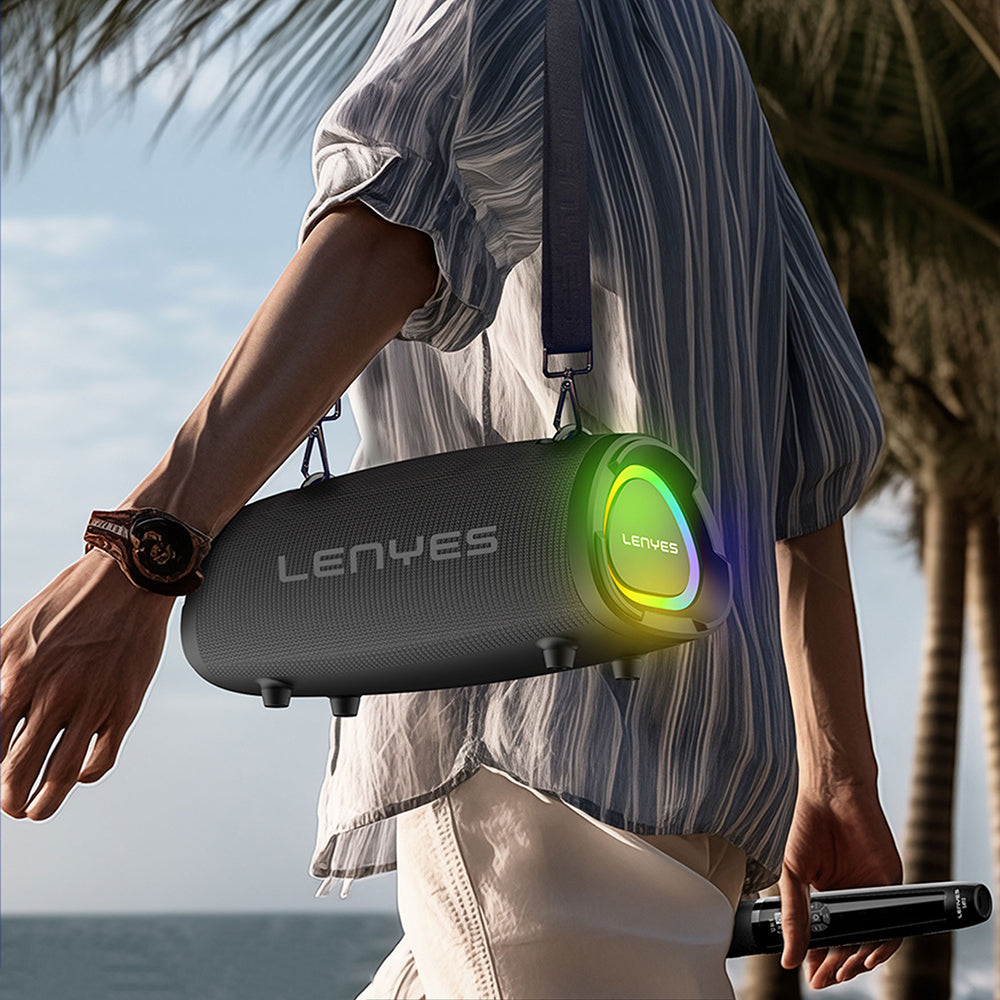 Lenyes S872 RGB Işıklı Taşınabilir Çift Mikrofonlu TWS Bluetooth Speaker Hoparlör v5.3