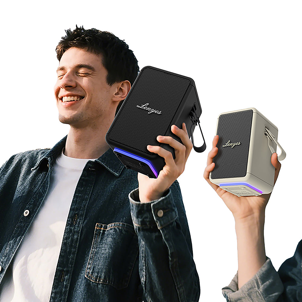 Lenyes S874 Su Geçirmez Özellikli RGB Işıklı Askılı Taşınabilir TWS Bluetooth Hoparlör v5.3