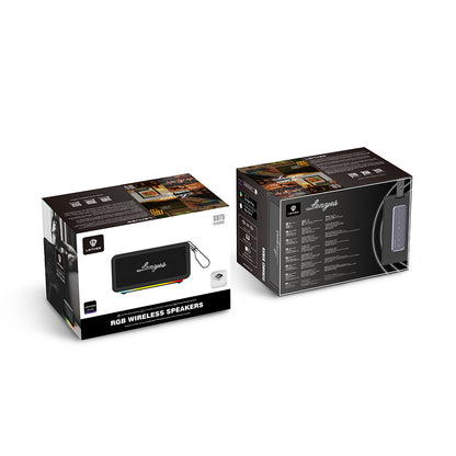 Lenyes S875 Elegance Serisi RGB Işıklı Taşınabilir Su Geçirmez TWS Bluetooth Hoparlör v5.3 40W