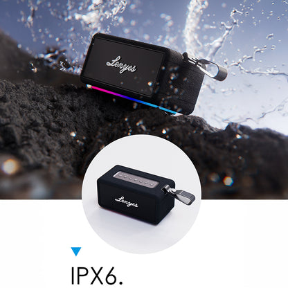 Lenyes S875 Elegance Serisi RGB Işıklı Taşınabilir Su Geçirmez TWS Bluetooth Hoparlör v5.3 40W