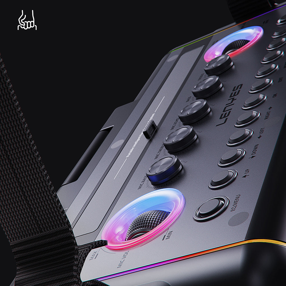 Lenyes S892 RGB Işıklı Mikrofonlu Dokunmatik Ekranlı Taşınabilir TWS Bluetooth Speaker Hoparlör v5.3 300W