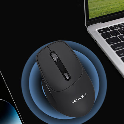 Lenyes WS105 Sessiz Buton Tasarımlı Ergonomik Çift Bluetooth Bağlantılı 2.4G Kablosuz Mouse 1600 DPI