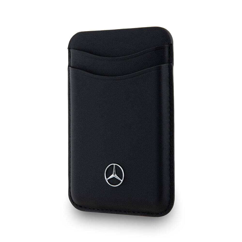 Mercedes Benz orijinal Lisanslı 2 Hazneli Metal Logolu Deri Magnetik Kartlık