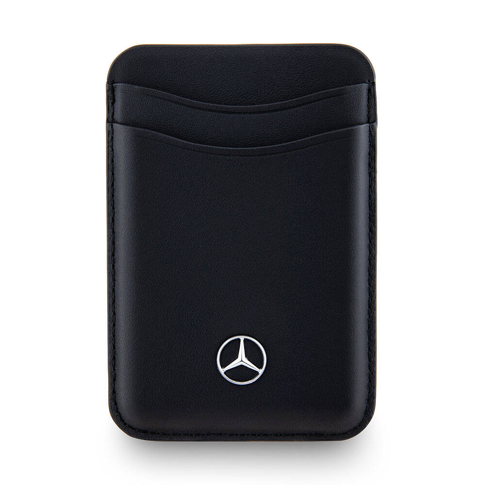 Mercedes Benz orijinal Lisanslı 2 Hazneli Metal Logolu Deri Magnetik Kartlık