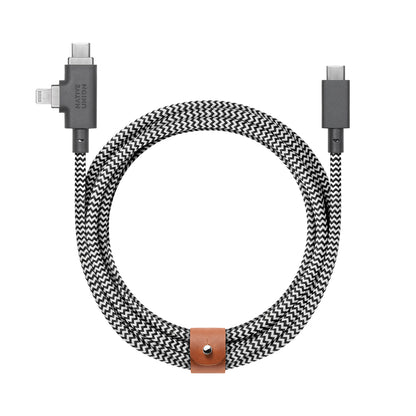 Native Union Belt Serisi Duo Pro Type-C to Type-C - Lightning Şarj Kablosu 240W 2.4M