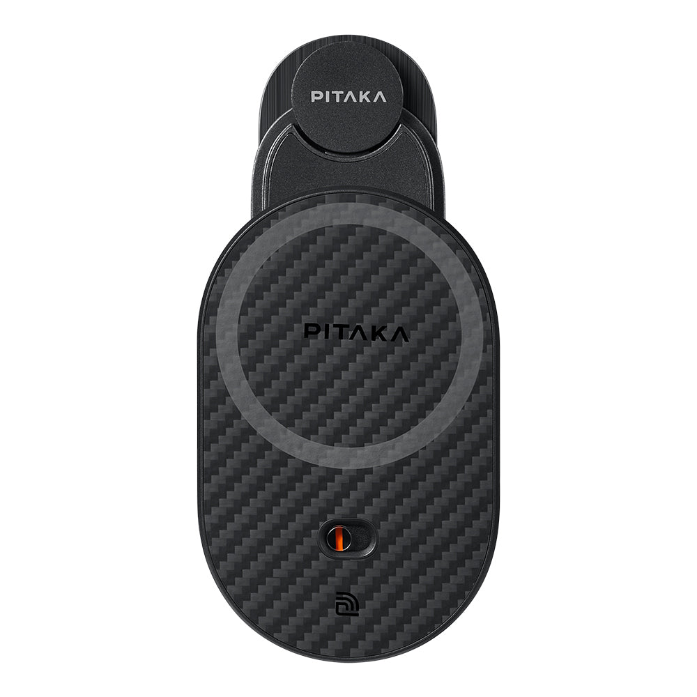 Pitaka MagEZ Pro 2 M-safe Şarj Özellikli Qi2 Tesla Model Y ve Model 3 Uyumlu Aramid Fiber Araç Telefon Tutucu