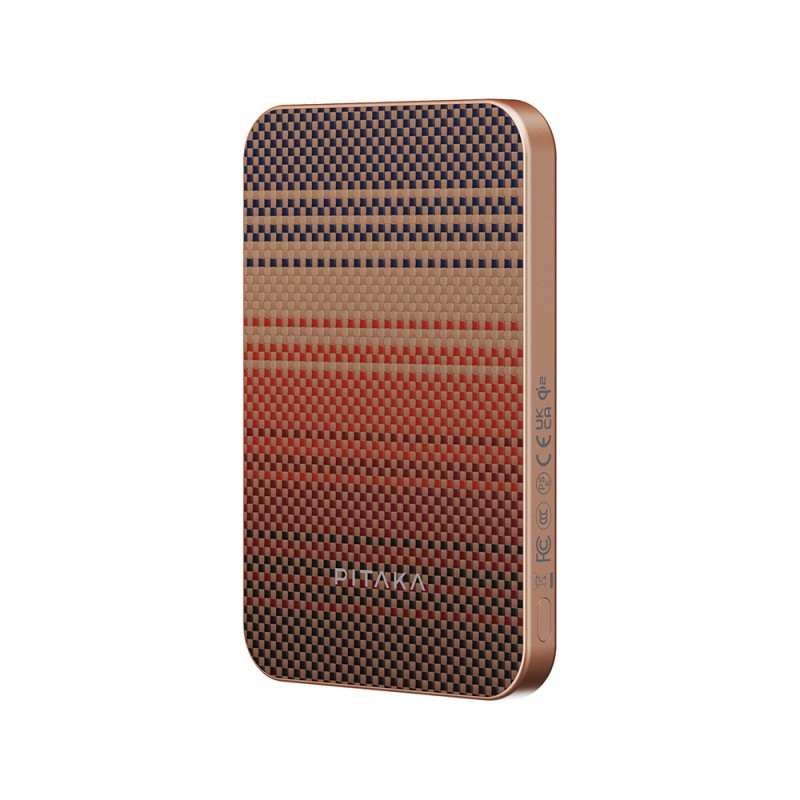 Pitaka Tactile Woven Qi2 Şarj Teknolojili Aramid Fiber M-Safe Powerbank 15W 5000mAh
