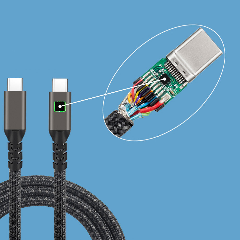 Qgeem 2.Jenerasyon Type-C to Type-C USB3.2 PD Data Kablosu 100W 20Gbps 4K@60Hz 2 Metre