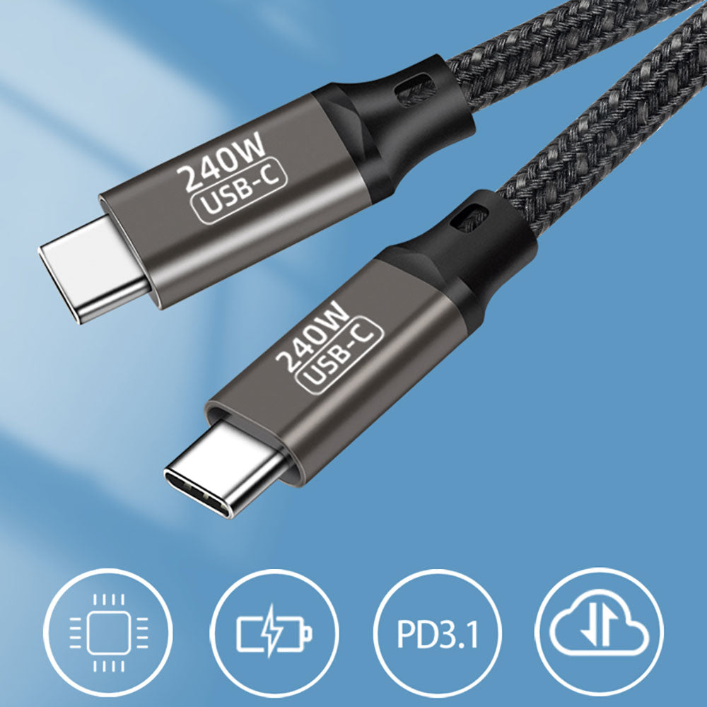 Qgeem QG02 Type-C to Type-C PD3.1 Data Kablosu 240W 480Mbps 1.5 Metre