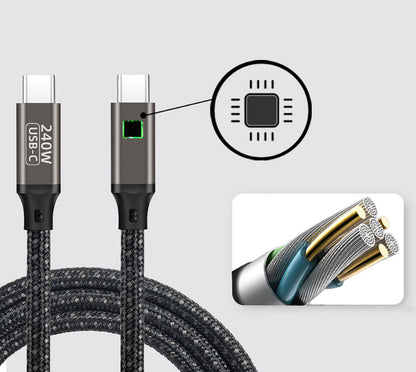 Qgeem QG02 Type-C to Type-C PD3.1 Data Kablosu 240W 480Mbps 2 Metre