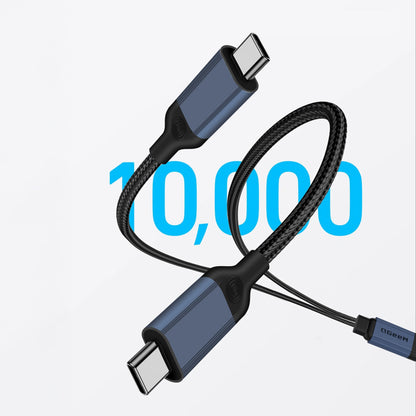 Qgeem Type-C to Type-C 2in1 Data Kablosu 140W 480Mbps 1.2M