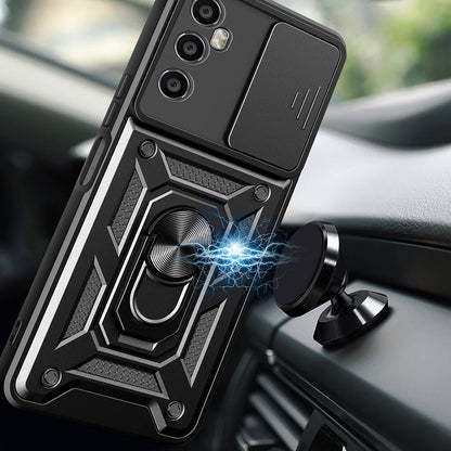 Realme C65 4G Kılıf Magnetik Standlı Kamera Korumalı Zore Sürgülü Vega Kılıf