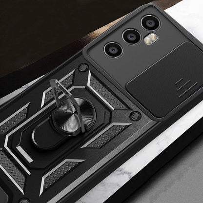 Realme C65 4G Kılıf Magnetik Standlı Kamera Korumalı Zore Sürgülü Vega Kılıf