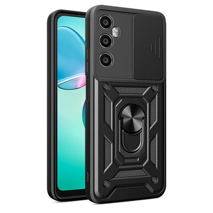 Realme C65 4G Kılıf Magnetik Standlı Kamera Korumalı Zore Sürgülü Vega Kılıf