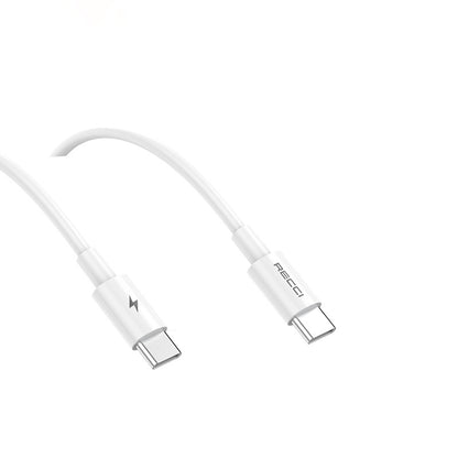 Recci RC106E GaN Teknolojili Hızlı Şarj Başlığı Type-C to Type-C PD 25W Kablolu Şarj Seti