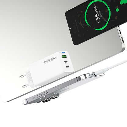 Recci RC109E Type-C PD & USB-A GaN Teknolojili Hızlı Şarj Başlığı 65W
