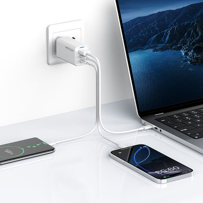 Recci RC109E Type-C PD & USB-A GaN Teknolojili Hızlı Şarj Başlığı 65W