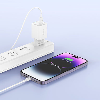 Recci RC65E Hızlı Şarj Başlığı Type-C to Lightning PD 20W Kablolu Şarj Seti