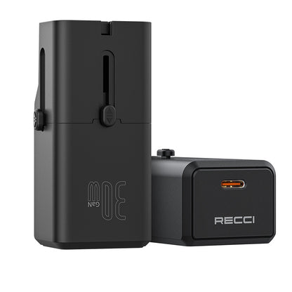 Recci RCG-P07 Çoklu Universal US/UK/EU/AU Uyumlu Şarj Adaptörü 30W