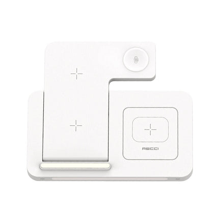 Recci RCW-31 4in1 M-safe 15W Hızlı Şarj Özellikli LED Işıklı Magnetik Kablosuz Şarj Standı