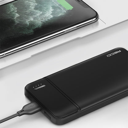 Recci RPB-N16C Ultra İnce Hızlı Şarj Özellikli Led Işık Göstergeli Powerbank 10000mAh