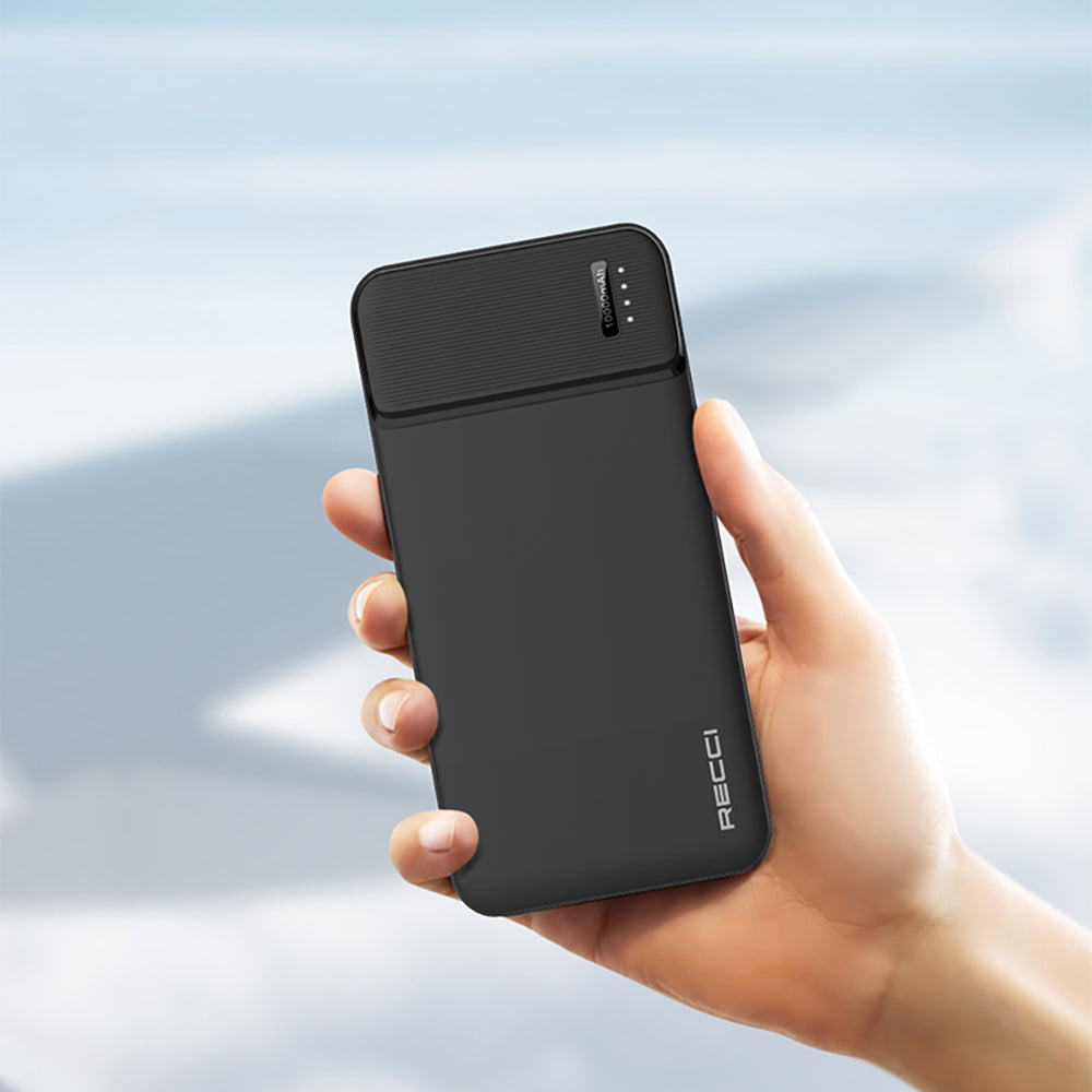 Recci RPB-N16C Ultra İnce Hızlı Şarj Özellikli Led Işık Göstergeli Powerbank 10000mAh