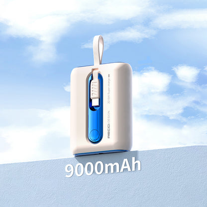 Recci RPB-P12 PD 20W Askı İpli Hızlı Şarj Özellikli Type-C Kablolu Powerbank 22.5W 9000mAh