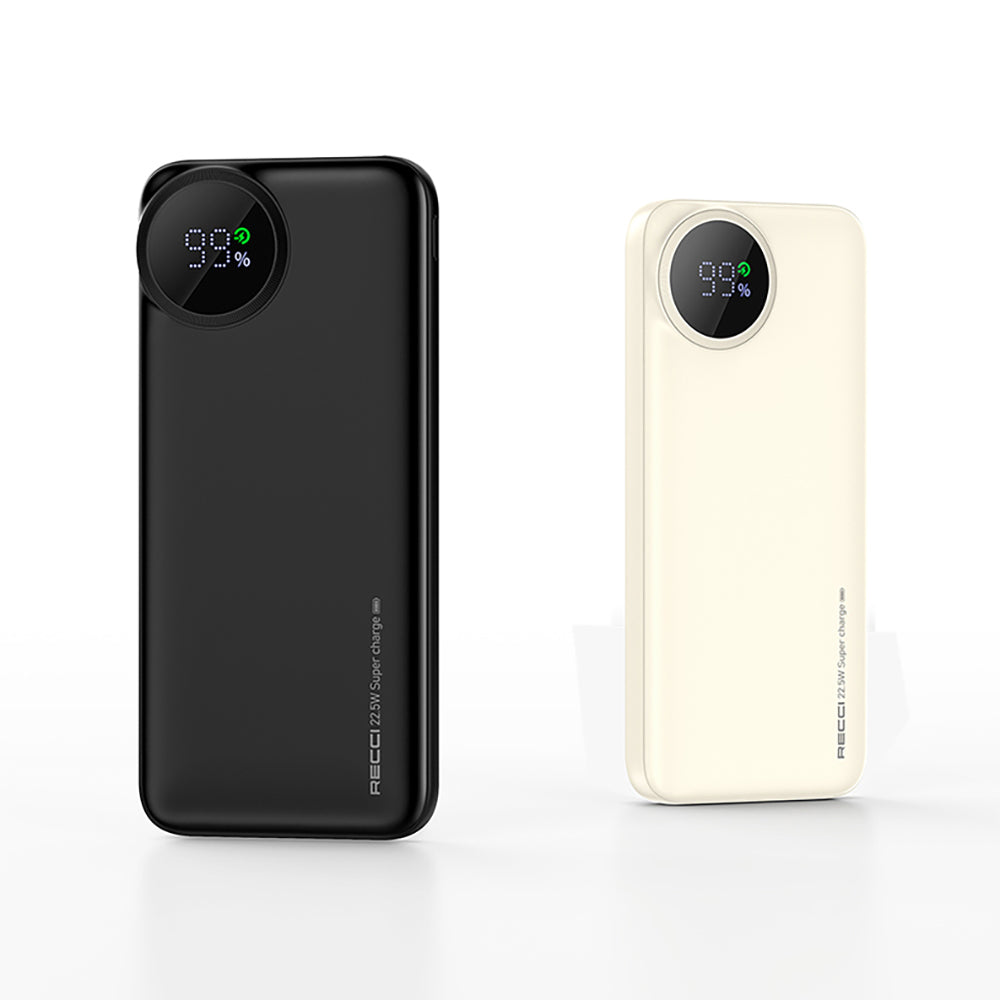 Recci RPB-P48 PD 20W Dijital LED Göstergeli Hızlı Şarj Özellikli Taşınabilir Powerbank 22.5W 10000mAh