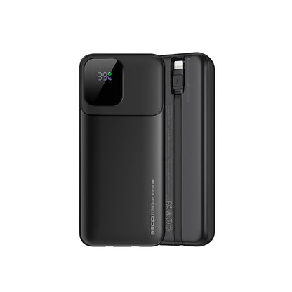 Recci RPB-P68 PD 20W Dijital LED Göstergeli Hızlı Şarj Özellikli Type-C ve Lightning Kablolu Powerbank 22.5W 20000mAh