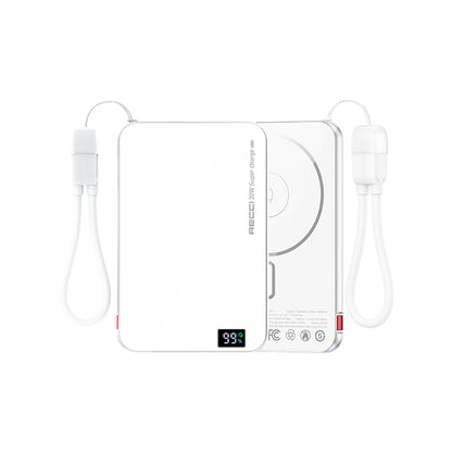 Recci RPB-W41 PD 20W Ultra İnce Hızlı Şarj Özellikli Type-C Kablolu Powerbank 15W 5000mAh