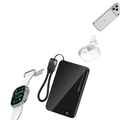 Recci RPB-W41 PD 20W Ultra İnce Hızlı Şarj Özellikli Type-C Kablolu Powerbank 15W 5000mAh