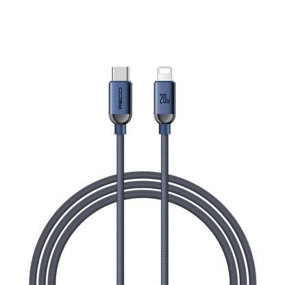 Recci RS09CL PD Crystal Serisi 30W Hızlı Şarj Özellikli Type-C To Lightning PD Kablo 1.2M